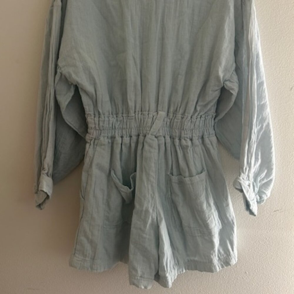Jen's Pirate Booty x Free People Light Sky Blue Satisfaction Romper NWT - Picture 16 of 16